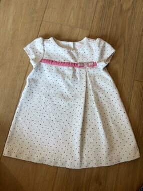Janie and Jack White Dress with Pink Belt